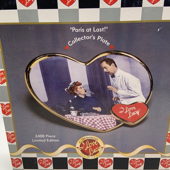 RARE VTG I Love Lucy Paris at Last Collectors Plate Vandor New in Original Box! - Picture 11 of 16